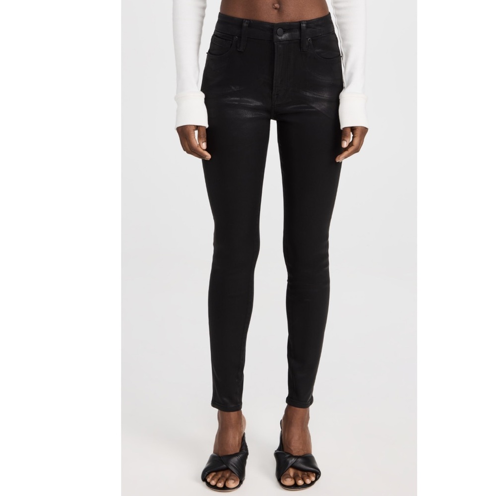 Good American Good Legs Waxy Finish Black Jeans EUC Size 4